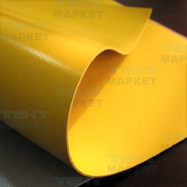 Тентовая ткань ПВХ 650 г/м2, рулон 2,5 х 65 м (жёлтая)